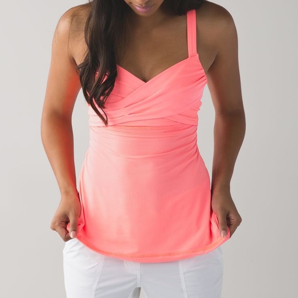 lululemon athletica Tops - lululemon Wrap It Up Grapefruit Tank